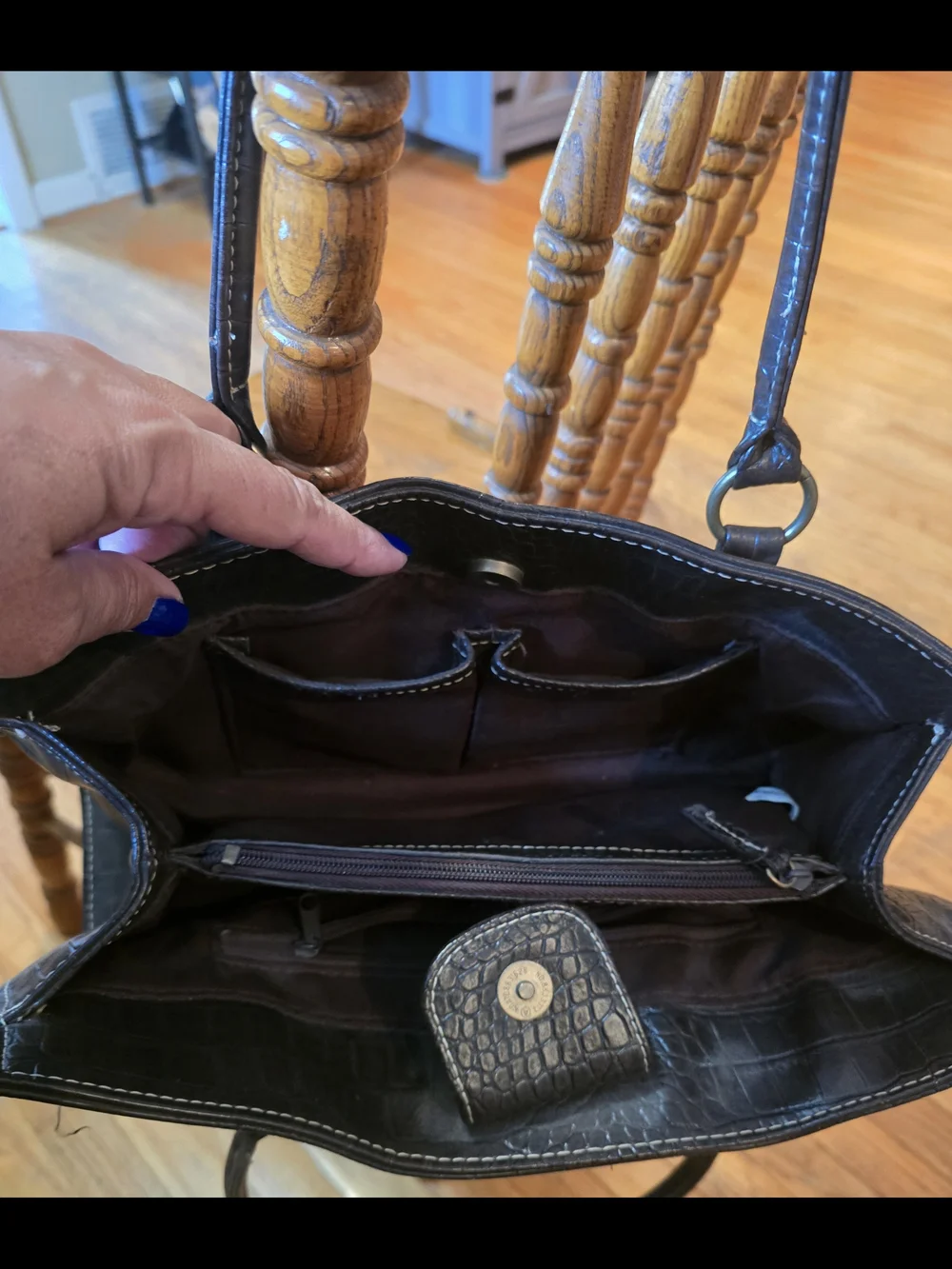 Classic Dark Brown Suede Tote Handbag